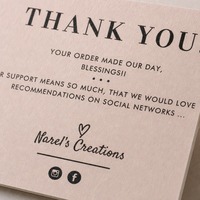 Carte de remerciement personnalisée avec enveloppe, impression de logo personnalisée, carte de vœux de forme irrégulière pour petites entreprises
