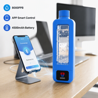Générateur d'eau hydrogénée 8000PPB, bouteille d'eau hydrogénée portable de 400 ml, machine à eau hydrogénée avec stérilisation UV-C, batterie 4500 mAh, contrôle par application