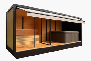 Sauna carré de luxe en <span class=keywords><strong>cèdre</strong></span> rouge canadien pour 2 personnes, 9 kW, grande cabine de jardin extérieure commerciale avec mur en verre panoramique complet - Product Image 6