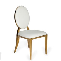 Sillas de Boda Doradas Europeas para Hotel, Cojín de Tela, Metal Dorado, Acero Inoxidable, Muebles para Sala de Estar, Villa, Eventos, Fiestas, Comedor