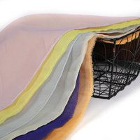 Vente chaude tissu voile rose clair uni ignifuge permanent pour décorations de fête