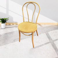 Chaise de mariage royale à dossier rond orné, chaise de banquet d'hôtel en métal doré, chaise à dossier confortable pour restaurant et café de thé aux perles