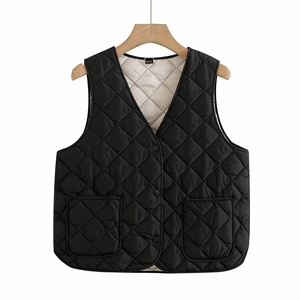 Nuevo <span class=keywords><strong>Chaleco</strong></span> de Plumón para Otoño e Invierno, Ligero, Cuello en V, Ajustado, Cálido, Color Sólido, para <span class=keywords><strong>Mujer</strong></span> - Product Image 4