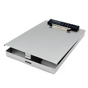 Aluminium Storage Clipboard with Calculator Writing Board A4 Letter Size Document Holder for Business Office Doctor