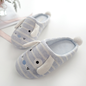 <span class=keywords><strong>Ciabatte</strong></span> per bambini a strisce <span class=keywords><strong>bianche</strong></span> e blu traspiranti Big Ear Dog autunno e inverno pantofole da casa per interni - Product Image 2