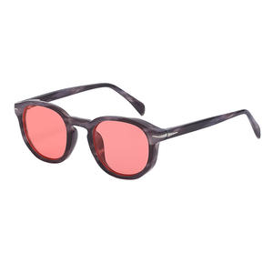 Lunettes de soleil rondes rétro élégantes unisexes, monture en PC UV400, verres TAC, couleur noire ZS-DB7050P - Product Image 3