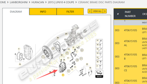 Étrier de frein céramique d'origine pour Lamborghini Huracan 610-4 580-2 R8, cylindre de frein 4T0615105 ALCEDG 4T0615106 AL B CE <span class=keywords><strong>DGH</strong></span> - Product Image 2