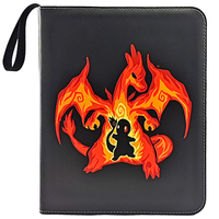 Modernqiu Classeur de cartes en cuir PU avec logo personnalisé, 9 pochettes, grande capacité, album pour collection de cartes de jeu/dessins animés