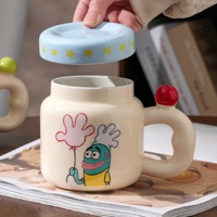 Offre Spéciale : Mignonne Tasse de Voyage en Céramique Bob l'éponge avec Couvercle, Idéale pour Anniversaire, Souvenir ou Décoration de Salon