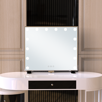 Miroir de courtoisie avec lumières Miroir éclairé avec 3 lumières de couleur Port de charge USB