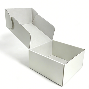 Boîte Cadeau Florale Portable Personnalisée, Design Vœux Chaleureux, Boîte d'expédition en Carton Ondulé Blanc, Logo en Relief, Impression Couleur, Emballage en Papier - Product Image 1