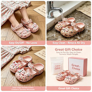 Lindas Sandalias de Playa y Jardín Antideslizantes con Lazo Floral de EVA para Niñas, Zapatos de Agua para Exteriores - Product Image 6