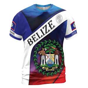 パーソナライズされたベリーズ国旗シャツ国章付き愛国心が強いギフト & お祝い用TシャツS to 5XL - Product Image 2