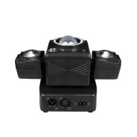 Projecteur LED mobile RVBW rotatif à double bras 60W avec contrôle DMX512 pour éclairage de scène DJ et soirées disco