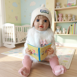 Poupée Bébé Reborn Intelligente en Silicone et Plastique, Jouet Multifonctionnel qui peut Secouer la Tête, Mouvoir les Mains, Parler, Enregistrer et Interagir - Product Image 1