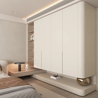 Armoire de chambre moderne personnalisable en MDF, écologique, autoportante, grande capacité de rangement, légère, pour appartement, démontable