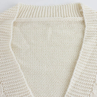 Pull cardigan en tricot court à manches longues avec un motif d'ours mignon et décontracté personnalisé pour femmes
