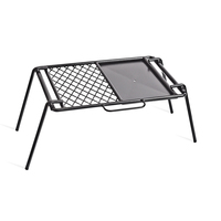 Grille de cuisson portable pliante pour camping et patio en Australie-Foyer extérieur en acier noir