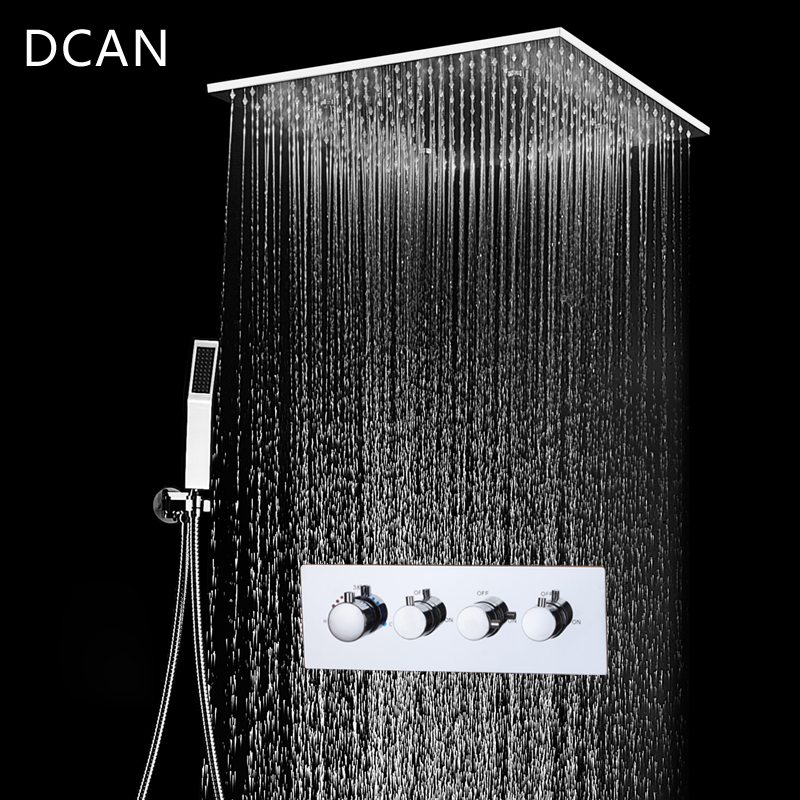 Baño de lujo SPA cabezal de ducha de mano integrado completo conjunto de ducha termostática oculta