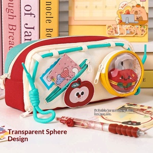 Estuche para lápices de tela con cordón, sencillo, de gran capacidad, tipo caja de almacenamiento de papelería Oxford, resistente a la suciedad, para material escolar - Product Image 4