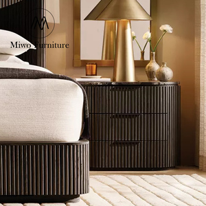 Home Modern Vintage 3 Chest <strong>of</strong> Drawers <strong>Bedside</strong> <strong>Table</strong> Natural Oak Wooden Marble Top Nightstand <strong>Set</strong> <strong>2</strong> Hotel Living Room Side <strong>Table</strong> - Product Image 3