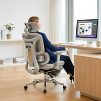 Chaise de bureau ergonomique à dossier haut, siège rembourré, appui-tête 3D, accoudoirs réglables 6D, massage lombaire chauffant, 135 Home Office