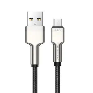 High quality heavy duty zinc alloy 3.1A fast charging cable data cable USB cable for Type-c Micro Ip