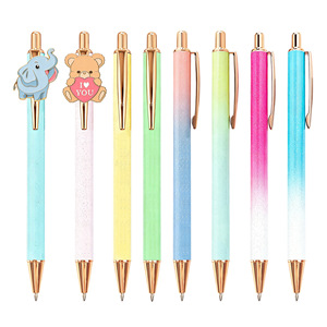 Metal Push Button Ballpoint <b>Pen</b> With Glitter Customizable For Students And Promotional Use - Product Image 2