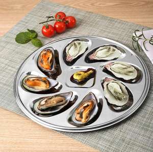 Ensemble d'assiettes à huîtres en acier inoxydable Offre Spéciale inclus 1 couteau à huîtres, <span class=keywords><strong>6</strong></span> fourchettes, 1 plateau à huîtres pour la vaisselle de cuisine - Product Image 3