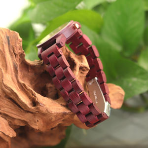 Relojes de regalo de lujo para mujer, colgante de cristal Natural personalizado, <span class=keywords><strong>reserva</strong></span> de energía de madera analógica redonda - Product Image 6