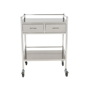 Roestvrijstalen Utility Cart Met 2 Laden Medische Trolleys & Karren Chirurgische Trolleys Noodtrolley Voor Behandeling - Product Image 1