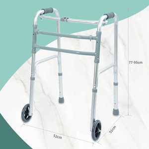 รถช่วยเดินอลูมิเนียมอัลลอยด์น้ำหนักเบาพร้อมล้อ ปรับความสูงได้ พับเก็บได้ สำหรับผู้สูงอายุ - Product Image 1