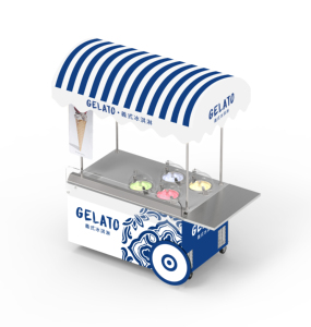 MILES Outdoor Street Miles Food Truck Galaxy Pro V4C Freezer Showcase Gelato Ice Cream Cart All in One Machine Like Mobile Shop - Product Image 5