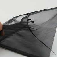 Linna taille personnalisée impression Logo accepter noir cravate chaîne ruban Organza emballage pochette enveloppe sac