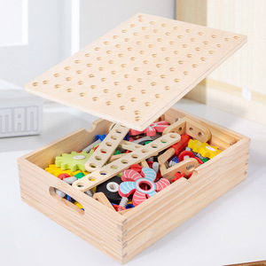 Bloques de Construcción de Madera Sin Bordes Afilados y No Tóxicos, con Engranajes y Tuercas, para el Reconocimiento de Colores, Regalo Educativo para Niños Pequeños - Product Image 2