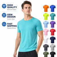 T-shirt de course ajusté à séchage rapide avec logo personnalisé, anti-transpiration, pour entraînement sportif, conception OEM ODM, impression de t-shirts