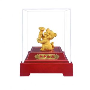 Custom Golden Art Luxury <b>Wedding</b> Gifts <b>for</b> <b>Guests</b> Pure 24K Gold Tiger Statue Chinese New Year Souvenirs - Product Image 6