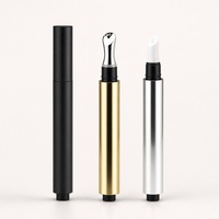 Botol Dispenser Kosmetik Aluminium Mewah 3ml dengan Kepala Pijat Pendingin Logam Zamac untuk Krim Mata dan Lip Gloss