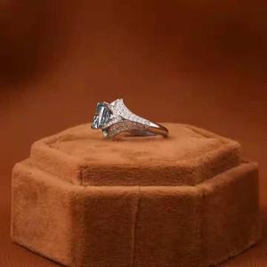 Brilliant Cut Moissanite <b>Diamond</b> <b>Ring</b> 925 Sterling Silver Lab Grown <b>Diamond</b> Wedding Jewelry - Product Image 1