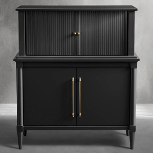R American Retro Solid Wood Wine Cabinet, Lemari Peralatan Makan, Lemari Anggur Mewah untuk Ruang Villa, Lemari Penyimpanan Gaya Prancis - Product Image 4