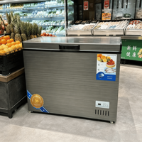 Congélateur coffre horizontal avec étagères réglables, R290, refroidissement direct, commercial, 1 à 3 portes, prise britannique