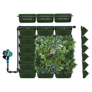 Pot de fleur suspendu automatique pour jardin vertical extérieur en plastique vert avec arrosage mural vert - Product Image 1