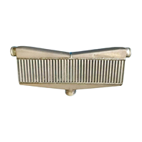 Intercooler Universal FMIC Turbo kembar 2-in-1-Out terpoles 27 "x12.5 * 3" aliran vertikal untuk FORD USA 2004-2016 4.6 V8