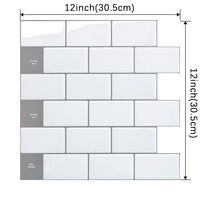 Autocollant en vinyle décoratif à motif de briques facile à installer pour crédence de cuisine, carrelage mural auto-adhésif