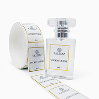 Autocollants d'étiquette de bouteille de parfum en vinyle brillant imprimés de logo personnalisé découpés à l'emporte-pièce pour cosmétiques perruques de soins de la peau huiles essentielles