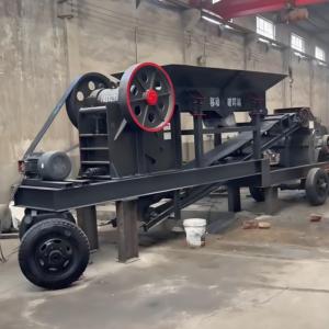 Điện thoại di động máy nghiền hàm cho quặng than thủy tinh Bluestone sỏi phá vỡ bánh Máy Nghiền Crawler di động kéo máy nghiền di động - Product Image 4