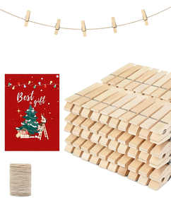 Ensemble de cintres en bois de qualité supérieure et pinces à linge – Écologique, durable et multifonctionnel – Essentiels pour le salon - Product Image 1