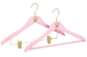 Cintres en bois rose élégants avec pinces dorées, antidérapants, <span class=keywords><strong>de</strong></span> luxe, pour robes, jupes et pantalons - Product Image 6