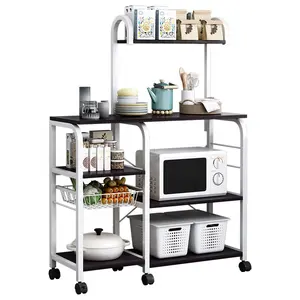 Kitchen <strong>Bakers</strong> <strong>Rack</strong> with Hutch Coffee Bar Station Microwave Oven Stand Kitchen Microwave <strong>Rack</strong> for Spice Organizer Workstation - Product Image 1