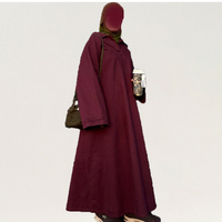 Abaya en jean brut surdimensionné épais de qualité supérieure, personnalisé, automne-hiver, grande taille, vêtements islamiques pour femmes, musulmane, Ramadan, Eid Abaya